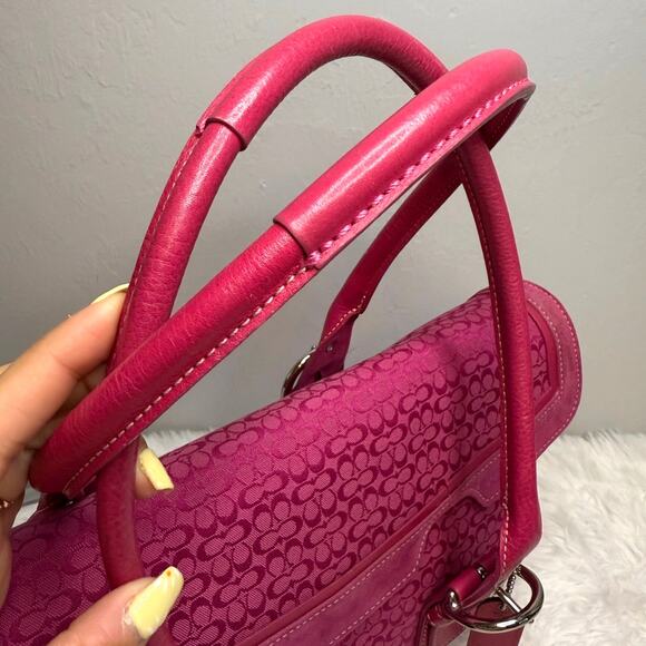 y2k COACH Vintage 2004 Pink Hampton SOHO Flap Satchel - Picture 6 of 12